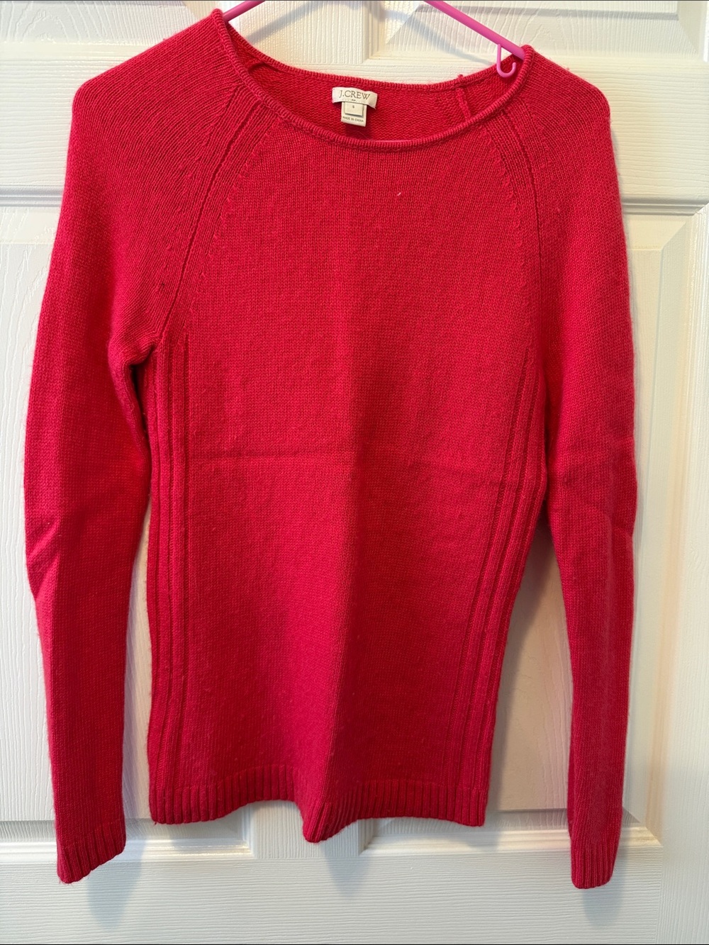 J. Crew Bright Pink Crewneck Sweater